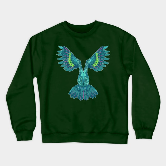 Flying owl Crewneck Sweatshirt by Dedos The Nomad